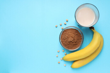 Concept of sports nutrition, space for text