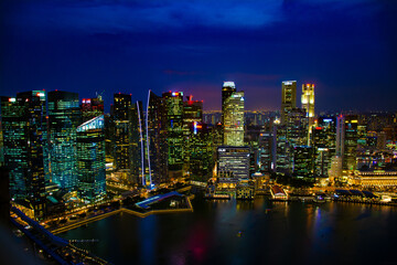 Fototapeta na wymiar Singapur_By_Night_View_from_Marina_5