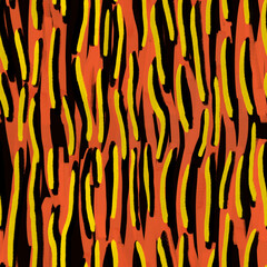 Materiał do szycia animalistic bright seamless pattern imitating the striped skin of a tiger, zebra. Bright rich bold pattern with a print of African safari animals in colorful stylish mimicking in nature