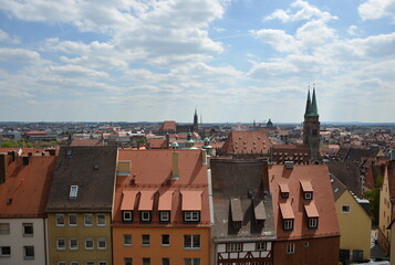 Obraz premium Panorama der Altstadt von Nürnberg, Franken, Bayern