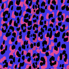Materiał do szycia animalistic bright seamless pattern imitating the skin of a wild leopard, jaguar. Bright rich bold pattern with a print of African safari animals in colorful stylish mimicking in nature