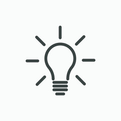 Lightbulb, lamp, bulb, light, idea icon vector symbol isolated	