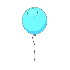 Blue balloon icon isolated on a white background