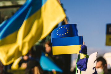Flags of Europe and Ukraine