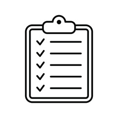 Clipboard icon. Checklist icon of an approved document. Project completed. Tasks vector icon. Task completed. 