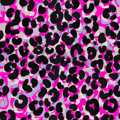 Materiał do szycia animalistic bright seamless pattern imitating the skin of a wild leopard, jaguar. Bright rich bold pattern with a print of African safari animals in colorful stylish mimicking in nature