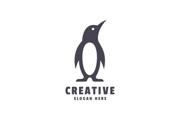 Penguin logo design template. Pictorial animal sign sign. business company symbol.