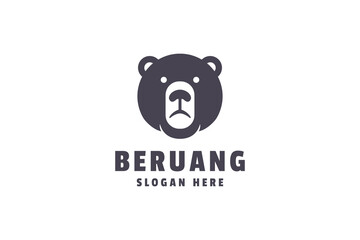 Bear head logo design template. Pictorial animal sign sign. business company symbol.