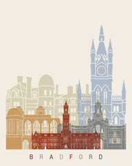 Naklejka premium Bradford skyline poster
