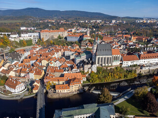 Fototapeta na wymiar Aerial View of Cesky Krumlov, Czech Republic