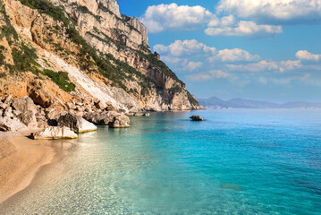 Sardegna, splendida spiaggia selvaggia di Cala Goloritzè, a Baunei, Italia, Europa 