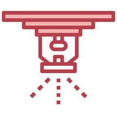 SPRINKLE red line icon,linear,outline,graphic,illustration