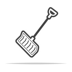Snow shovel icon vector isolated