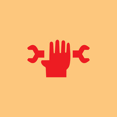 Fototapeta premium hand engineer illustration logo design