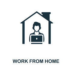 Work From Home icon. Monochrome simple Work From Home icon for templates, web design and infographics