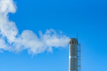 white smoke from pipe, air pollution, smoke from boiler room