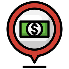 ATM filled outline icon,linear,outline,graphic,illustration