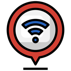 WIFI filled outline icon,linear,outline,graphic,illustration