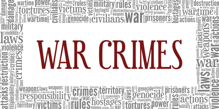 War Crimes conceptual vector illustration word cloud isolated on white background.