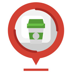 COFFEE flat icon,linear,outline,graphic,illustration