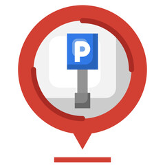 PARKING flat icon,linear,outline,graphic,illustration