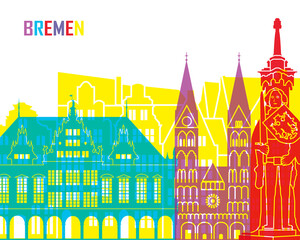 Bremen skyline pop - obrazy, fototapety, plakaty