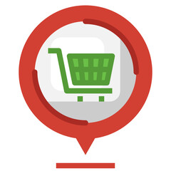 SHOPPING flat icon,linear,outline,graphic,illustration