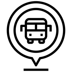 BUS line icon,linear,outline,graphic,illustration