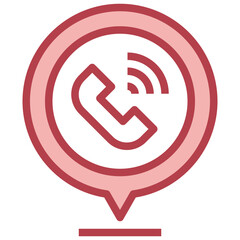CALL red line icon,linear,outline,graphic,illustration