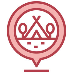 CMAPING red line icon,linear,outline,graphic,illustration