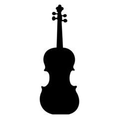 violin black silhouette, isolated vector