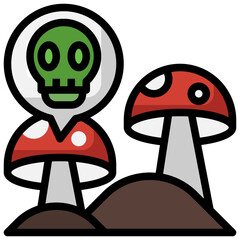 MUSHROOM filled outline icon,linear,outline,graphic,illustration