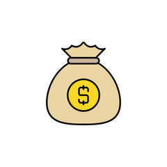 money bag line icon. Elements of finance illustration icon. Premium quality graphic design icon. Can be used for web, logo, mobile app, UI, UX