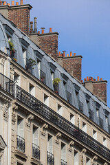 Legendary Parisian attics on old 19th century buildings