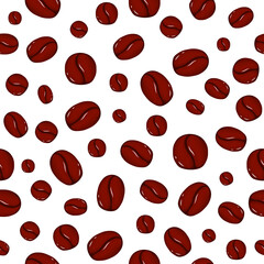 seamless pattern with roasted coffee bean