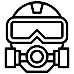 GAS MASK line icon,linear,outline,graphic,illustration