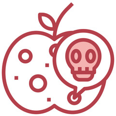 ROTTEN red line icon,linear,outline,graphic,illustration