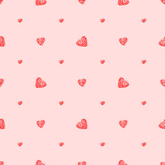 seamless pattern with red hearts