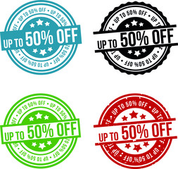 Fototapeta premium Up to 50% off Badge - Online Shopping Button