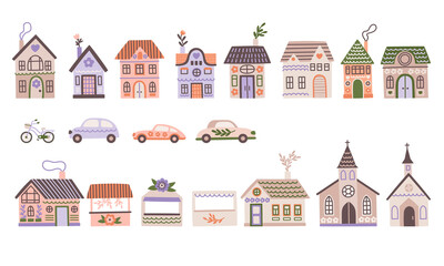 Cartoon Houses And Cars