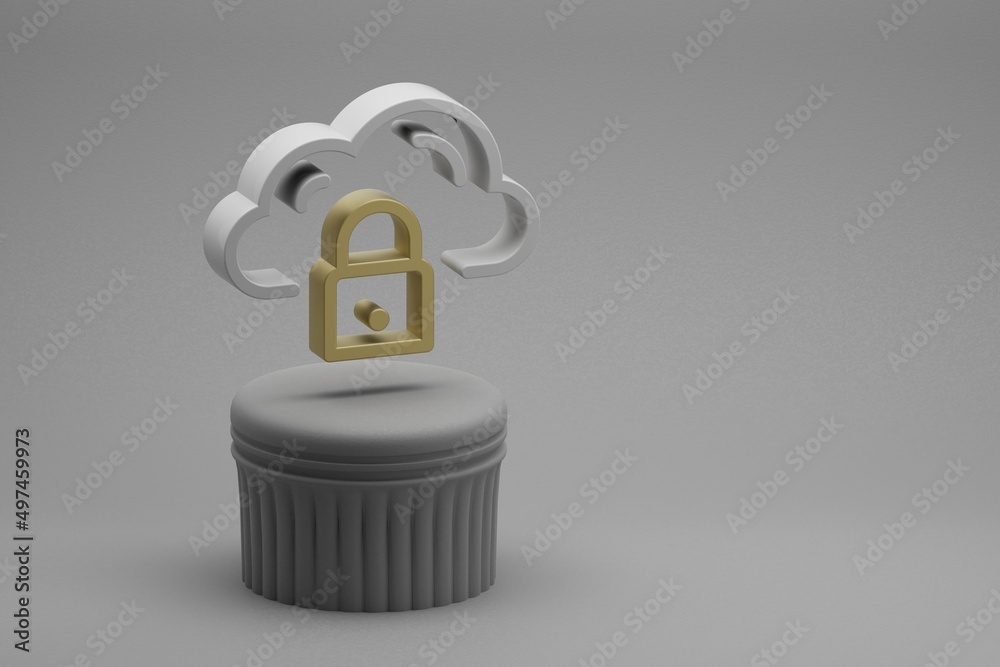 Leinwandbilder beautiful abstract illustrations cloud database security symbol icons on a column stand and wonderfu