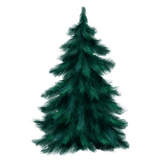 Christmas tree, digital painted illustration for design.