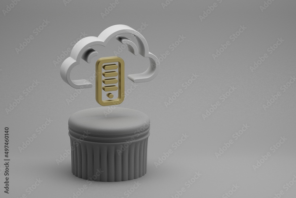 Fototapete beautiful abstract illustrations database server symbol icons on a column stand and wonderful backgr