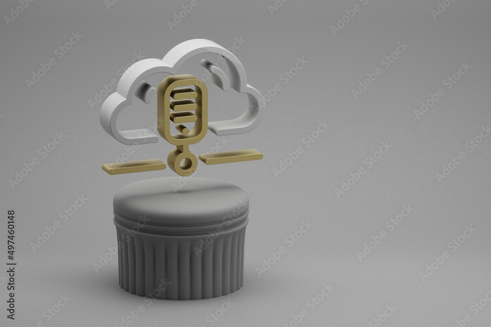 Poster Beautiful abstract illustrations Database Server  symbol icons on a column stand and wonderful background. 3d rendering illustration. Background pattern for design. Web Hosting