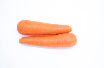 selective focus, Fresh Carrot isolated on white background, Clipping path.