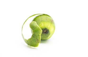 selective focus, hog plum slice design isolate on white background. fruits,