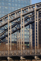 Fototapeta premium Austerlitz Viaduct, a single-deck, steel arch, rail bridge that crosses the Seine in Paris