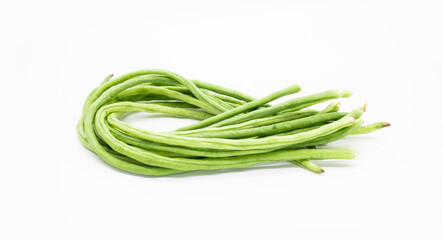 yard long bean isolated on background.selective focus