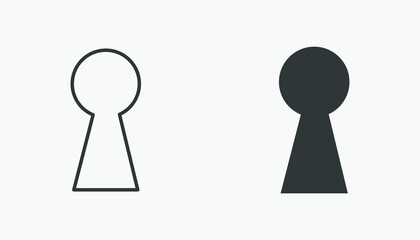 Fototapeta keyhole vector icon set. key, lock, unlock, hole, door, open symbol	 obraz