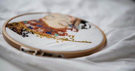 Détail de point de croix - broderie et loisir créatif